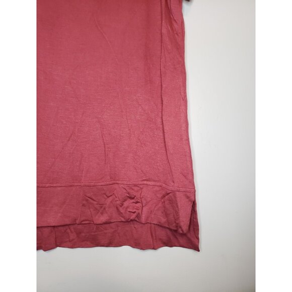 DB Sunday Womens L Top Strappy Pink Stretchy Pullover Strappy Cutout V Back NWT - Picture 4 of 6